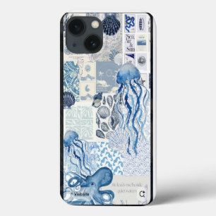Küstenserentität: Tiefblaue Meeresleben-Collage Ed Case-Mate iPhone Hülle