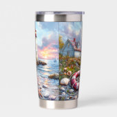 Küstenserinität bei Sonnenuntergang – Leuchtturm Thermobecher (Links)