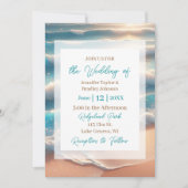 Küstenshoreline Elegante Hochzeit Einladung (Vorderseite)