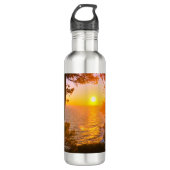 Küstensicht, Abend aus hellem Edelstahl Edelstahlflasche (Vorderseite)