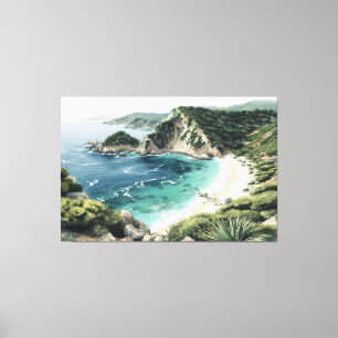 Küstensicht auf Palaiokastritsa Malerei, Korfu, Leinwanddruck