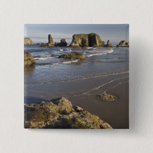 Küstensicht, Bandon, Oregon Button (Vorderseite)