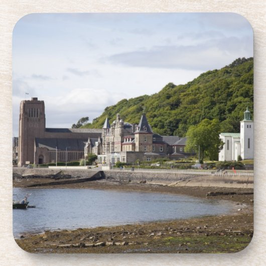 Küstensicht mit historischen Gebäude, Oban, Getränkeuntersetzer (Vorderseite)
