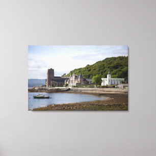 Küstensicht mit historischen Gebäude, Oban, Leinwanddruck