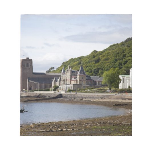 Küstensicht mit historischen Gebäude, Oban, Notizblock (Vorderseite)