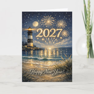 Küstensignalfeuerwerk Silvester 2027 Feiertagskarte