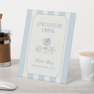 Küstensingle-Frauenabschied Signature Drink Podest Sockelschild