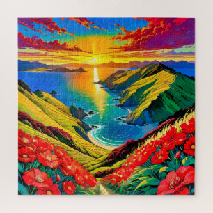 Küstensonnenuntergangs Pracht Puzzle