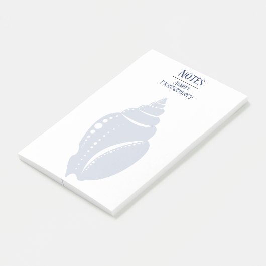Küstenspiral Seashell | PERSONALISIERT Post-it Klebezettel (angewinkelt)