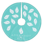 Küstenspirale Seashell & Sea Glass Green | Benutze Polyester Weihnachtsbaumdecke (Vorderseite)