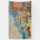 Küstenstadt in Spanien (Vintage spanische Landscha Banner (Vertikal)