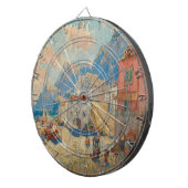 Küstenstadt in Spanien (Vintage spanische Landscha Dartscheibe (Vorderseite rechts)