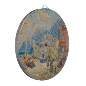 Küstenstadt in Spanien (Vintage spanische Landscha Dartscheibe (Vorderseite Links)