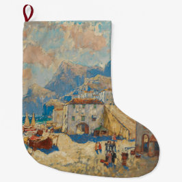 Küstenstadt in Spanien (Vintage spanische Landscha Großer Weihnachtsstrumpf