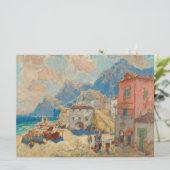 Küstenstadt in Spanien (Vintage spanische Landscha Karte (Stehend Vorderseite)