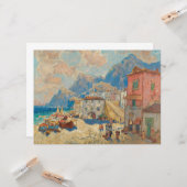 Küstenstadt in Spanien (Vintage spanische Landscha Karte (Vorderseite/Rückseite Beispiel)