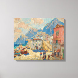 Küstenstadt in Spanien (Vintage spanische Landscha Leinwanddruck