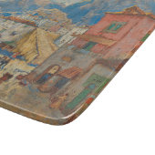 Küstenstadt in Spanien (Vintage spanische Landscha Schneidebrett (Ecke)