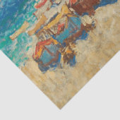 Küstenstadt in Spanien (Vintage spanische Landscha Seidenpapier (Ausschnitt)