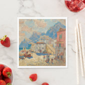 Küstenstadt in Spanien (Vintage spanische Landscha Serviette (Beispiel)