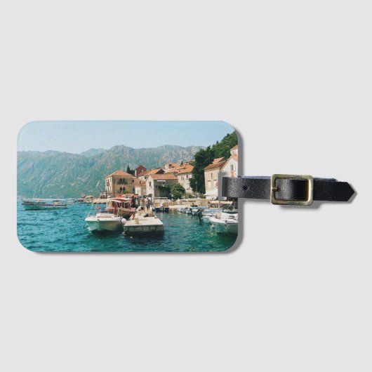 Küstenstadt Perast, Montenegro Gepäckanhänger (Vorderseite (Horizontal))