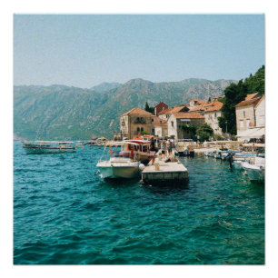 Küstenstadt Perast, Montenegro Poster