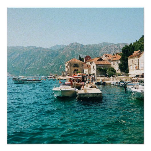 Küstenstadt Perast, Montenegro Poster (Vorderseite)