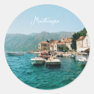 Küstenstadt Perast, Montenegro Runder Aufkleber