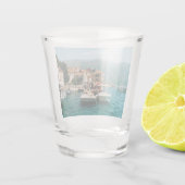 Küstenstadt Perast, Montenegro Schnapsglas (Rückseite)
