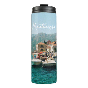 Küstenstadt Perast, Montenegro Thermosbecher