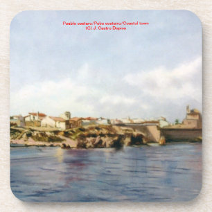 Küstenstadt/Pobo costeiro/Costal town Getränkeuntersetzer