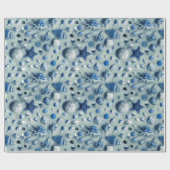 Küstenstarfish-und Seashells-Strand-Foto-Indigo Geschenkpapier (Flach)