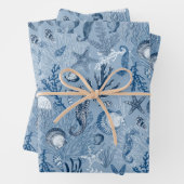 Küstenstrand Blue Ocean Sea Life Geschenkpapier Set (Beispiel)