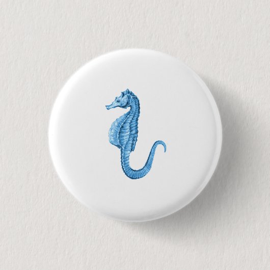 Küstenstrand des blauen Seepferdseeozeans Button (Vorderseite)