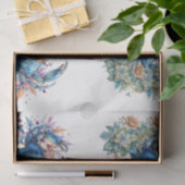 Küstenstrand Floral Blaue Krabbe & Muscheln Decoup Seidenpapier (Geschenk)