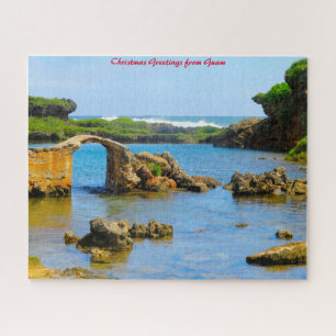 Küstenstrand Guam. Weihnachtsgrüße Puzzle