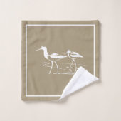 Küstenstrand-Haus Stripes& FlussuferläuferTaupe Badhandtuch Set (Waschlappen)