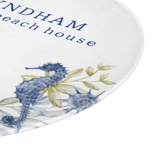 Küstenstrand House Marine Life Personalisiert Est. Schneidebrett (Ecke)