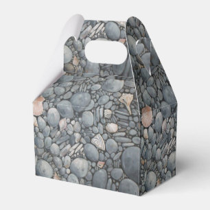Küstenstrand Kiesel und Muscheln Druck Geschenkschachtel