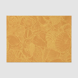 Küstenstrand Meeresmuschel Gold Gelb Decoupage Seidenpapier