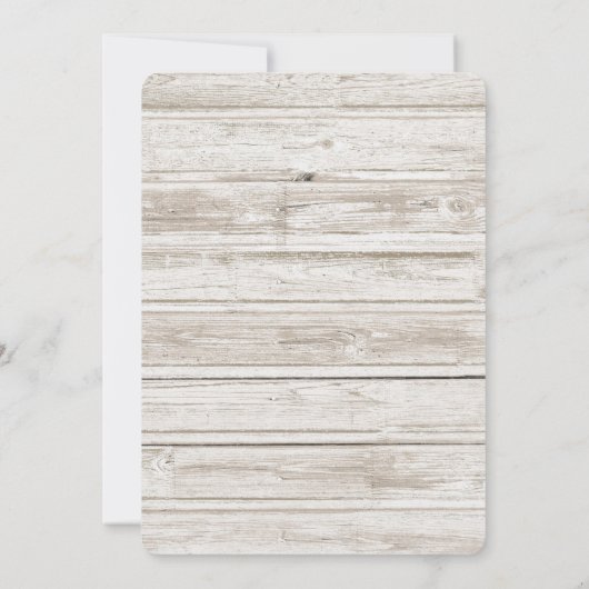 Küstenstrand mit Hochzeit des Bootes retten das Da Save The Date (Rückseite)