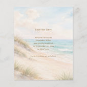 Küstenstrand moderne Budget-Hochzeit Save the Date Flyer (Hinten)