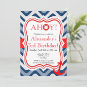 Küstenstrand nausea glücklicher Geburtstag Einladung (Stehend Vorderseite)