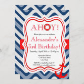 Küstenstrand nausea glücklicher Geburtstag Einladung (Vorne/Hinten)