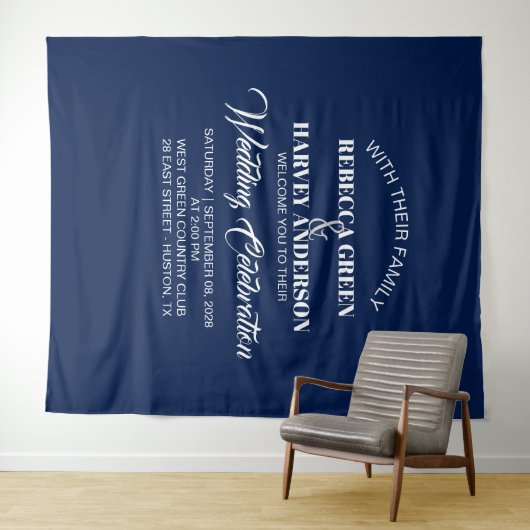 Küstenstrand nautische blaue Marine Hintergrund Ho Wandteppich (Beispiel (Horizontal))