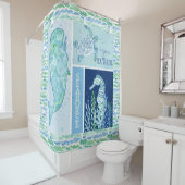 Küstenstrand Ocean Modernes Wellenmuster Duschvorhang (Beispiel)