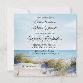 Küstenstrand oder Hochzeit in Urlaubsort Einladung (Vorderseite)