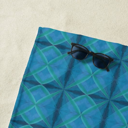 Küstenstrand Salty Waves Muster auf schwarz Strandtuch (Beispiel)