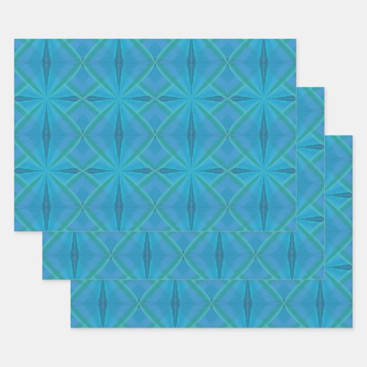 Küstenstrand Salty Waves Muster auf Türkis Geschenkpapier Set (Set)
