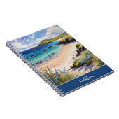Küstenstrand Sandstrand Meer Wasserfarbe Custom Notizblock (Rechte Seite)